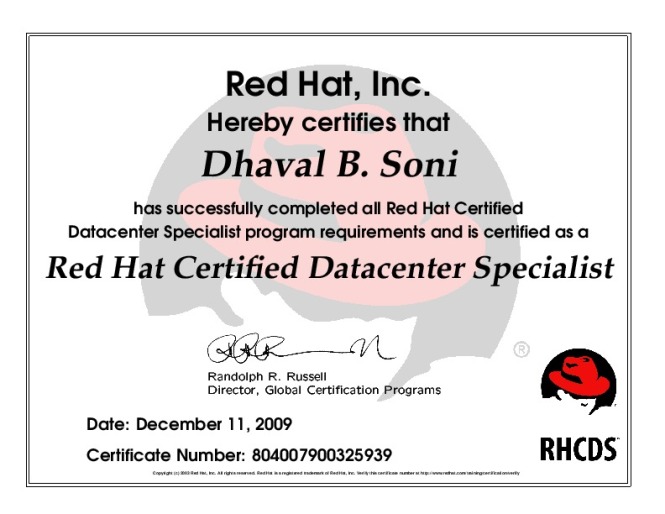 RHCSS Certificate..
