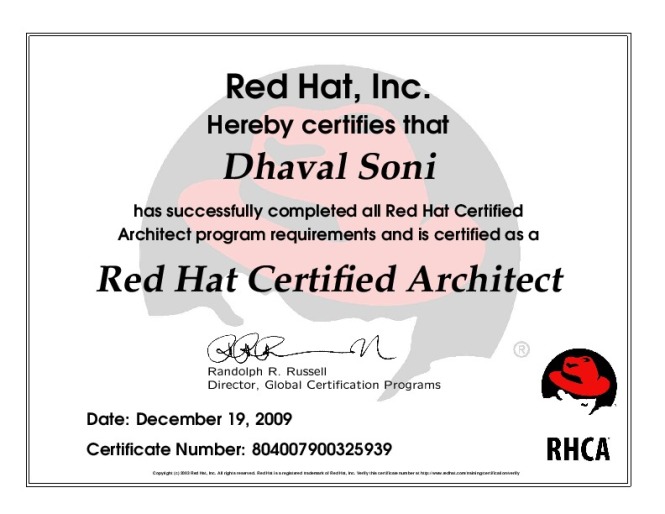 RHCSS Certificate..